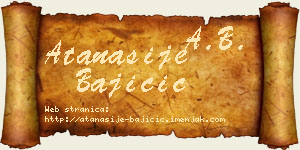 Atanasije Bajičić vizit kartica